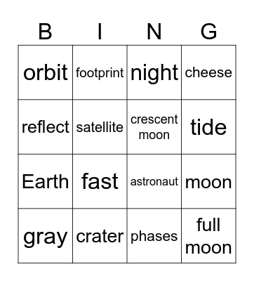 MOON Bingo Card
