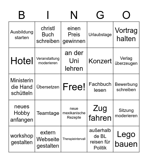 2026 Bingo Card