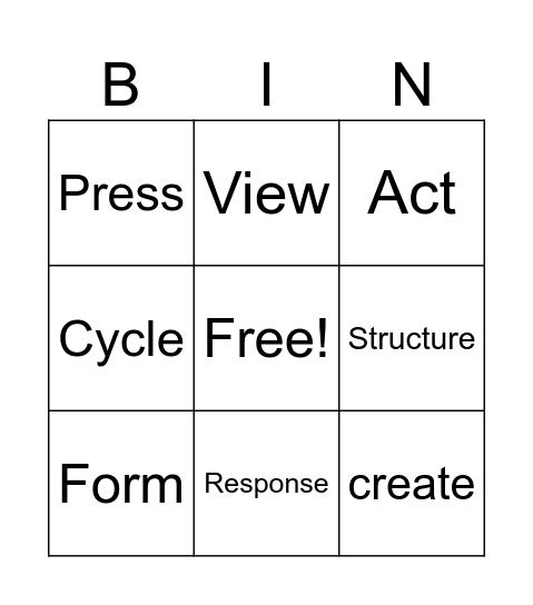 Base Word Bingo Card