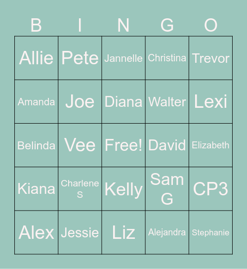 Notice Team! Bingo Card