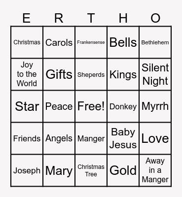 ERTH Party Fun! Bingo Card