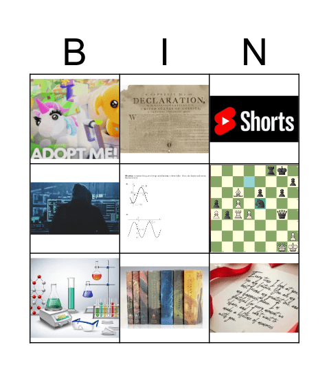 Chinese Class Intellectual Activities Bingo Card