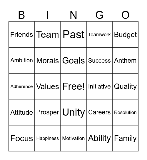 NEW YEAR Bingo Card