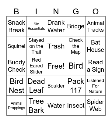 Holiday Hike! Bingo Card