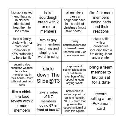 CLOTHED FRIENDS XMAS PARTY TEAM BINGO Card