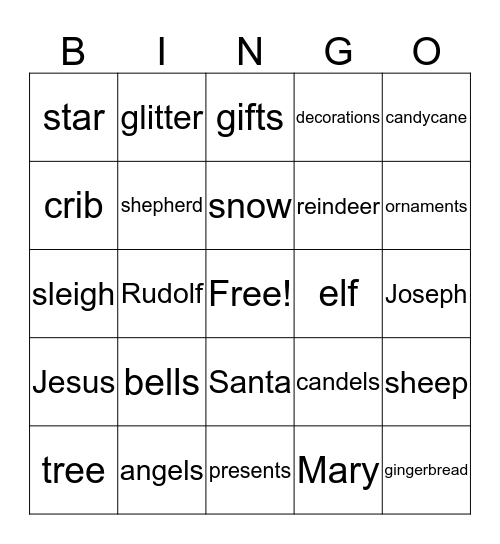 Christmas Bingo Card
