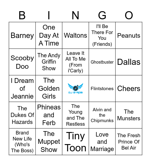 TV Theme 2 Bingo Card
