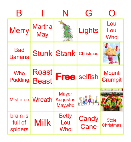 GRINCHMAS Bingo Card