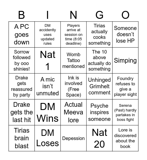 There are two of them?! Bingo Card