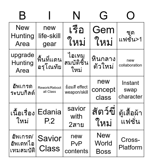 Calpheon Party2025 - BDO Bingo Card