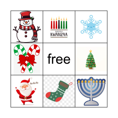 Holiday Scavenger Hunt Bingo Card