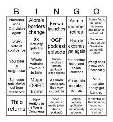 OGF 2026 Bingo Card