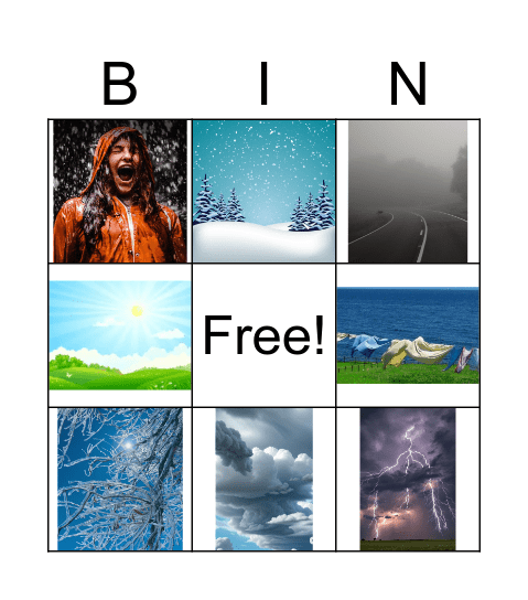 WEATHER Bingo Card