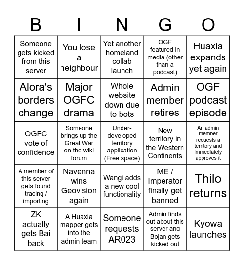 2026 OGF Bingo Card