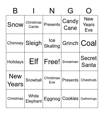 CHRISTMAS BINGO Card