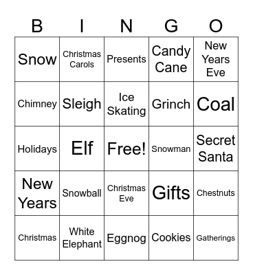 CHRISTMAS BINGO Card