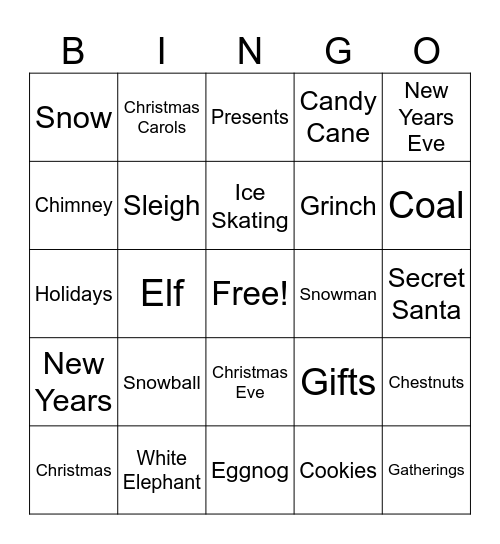 CHRISTMAS BINGO Card