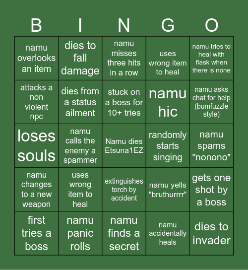 BingMu Bingo Card