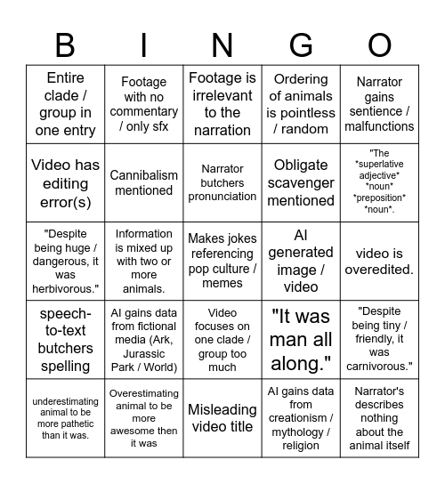 Going for that AI Sludge Bingo. Bingo Card