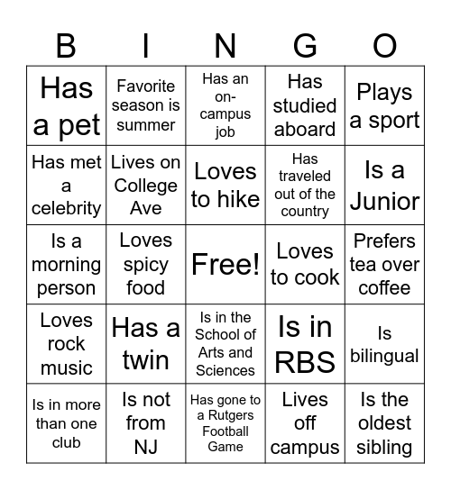 Hatchery Mixer Bingo Card