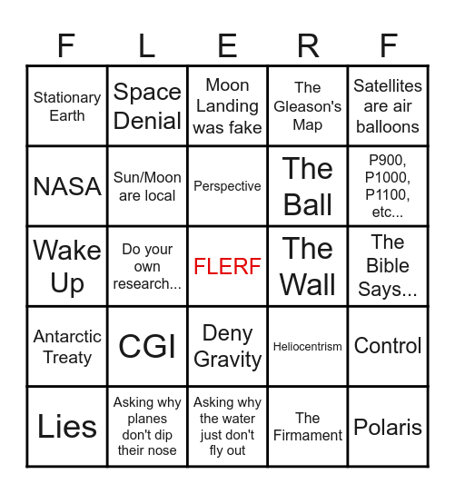 FLERF Bingo Card