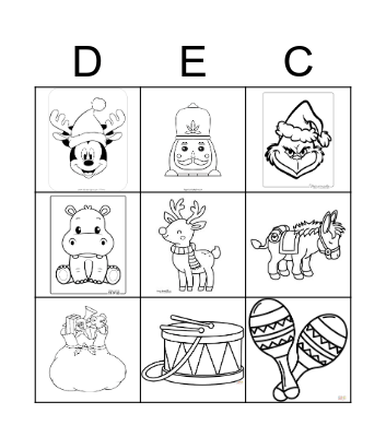 December Holiday Bingo Card