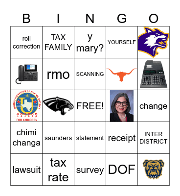 UISD TAX Bingo Card