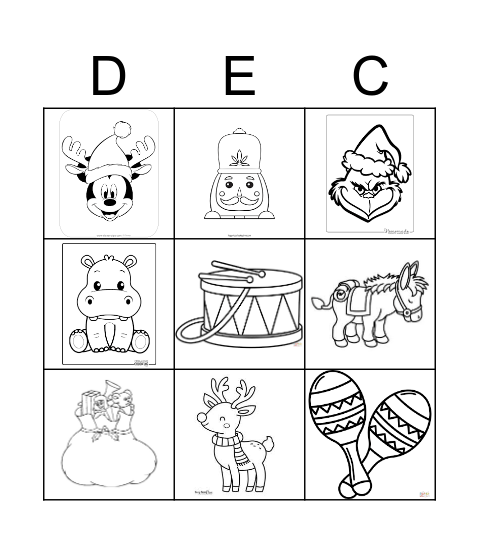 December Holiday Bingo Card