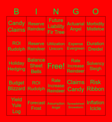 Finance Holiday Bingo Card