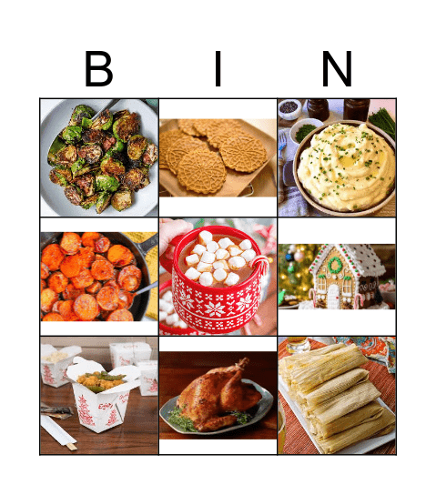 Christmas Food Bingo Card