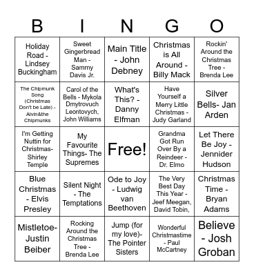 CCBOF MUSIC BINGO Card
