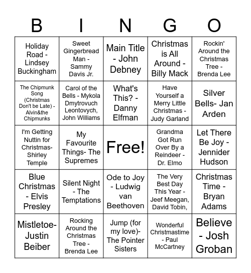CCBOF MUSIC BINGO Card