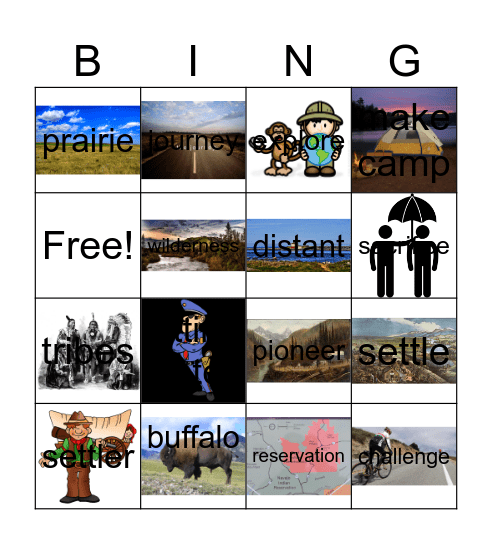 Westward Expansion Bingo Card