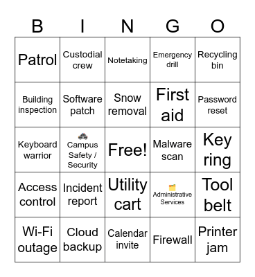 Holiday Celebration Bingo Card