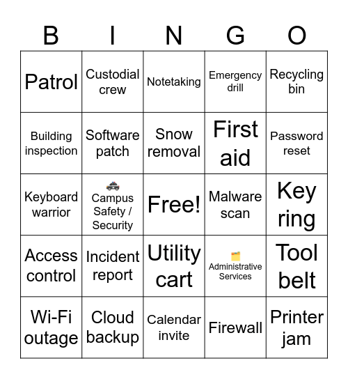 Holiday Celebration Bingo Card