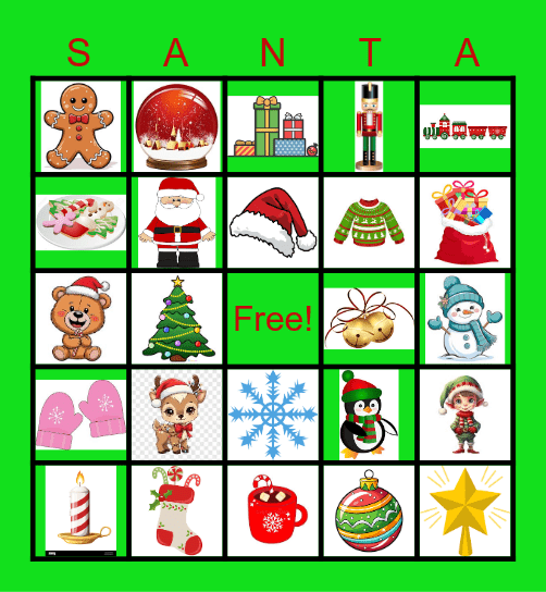 CHRISTMAS SANTA Bingo Card