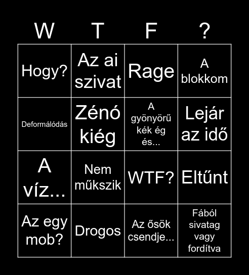 Ai minecraft Bingo Card