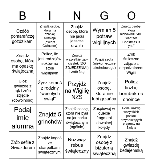 Bingo NZS Bingo Card