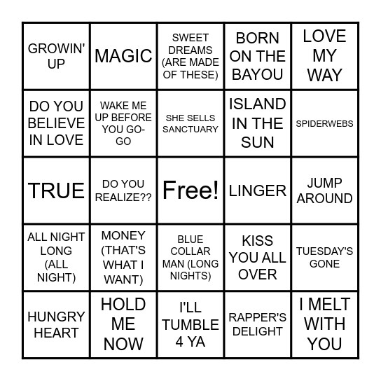 ADAM SANDLER MOVIES Bingo Card