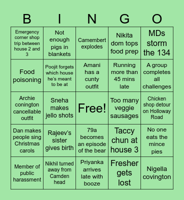 CHRISTMAS CRAWL Bingo Card