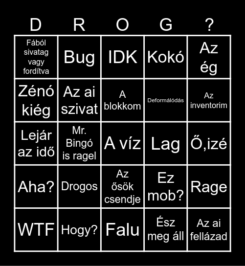 Ai minecraft Bingo Card
