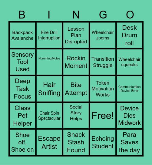 Oh No...Bingo! Bingo Card