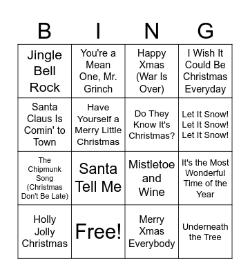 Christmas Bingo Card