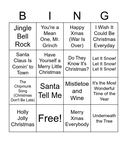Christmas Bingo Card