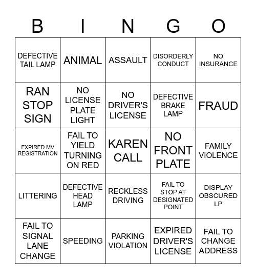 CONTACT BINGO Card
