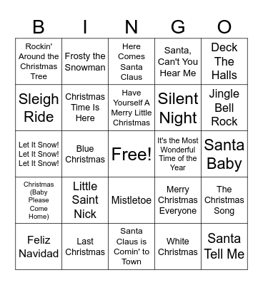 FT SEEAN Holiday Bingo Card