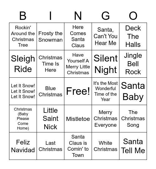 FT SEEAN Holiday Bingo Card