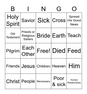 Gr 3 Chapter 11 Review Bingo  The Church Bingo Card