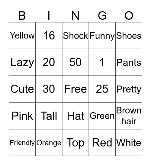 Zoom a zoom a Bingo Card