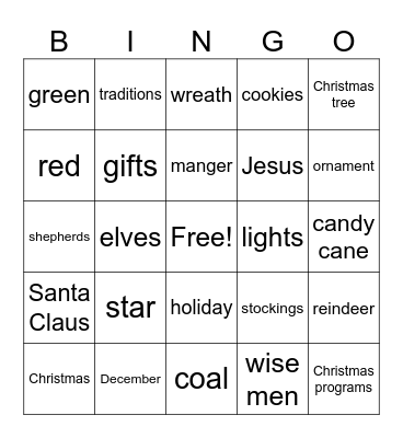 Christmas Bingo Card